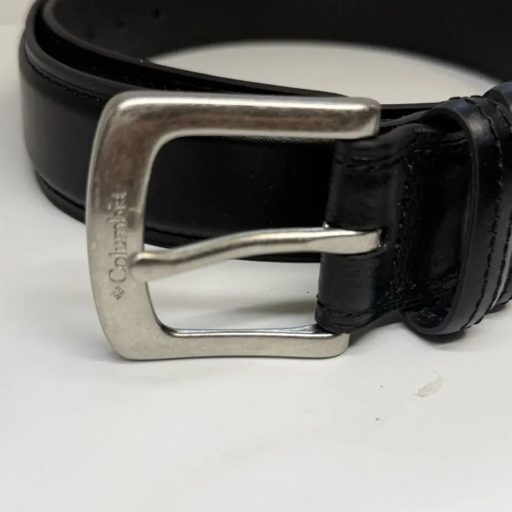 Columbia Men’s Goose Lake Black Leather Casual Everyday Belt Sz XL 42-44